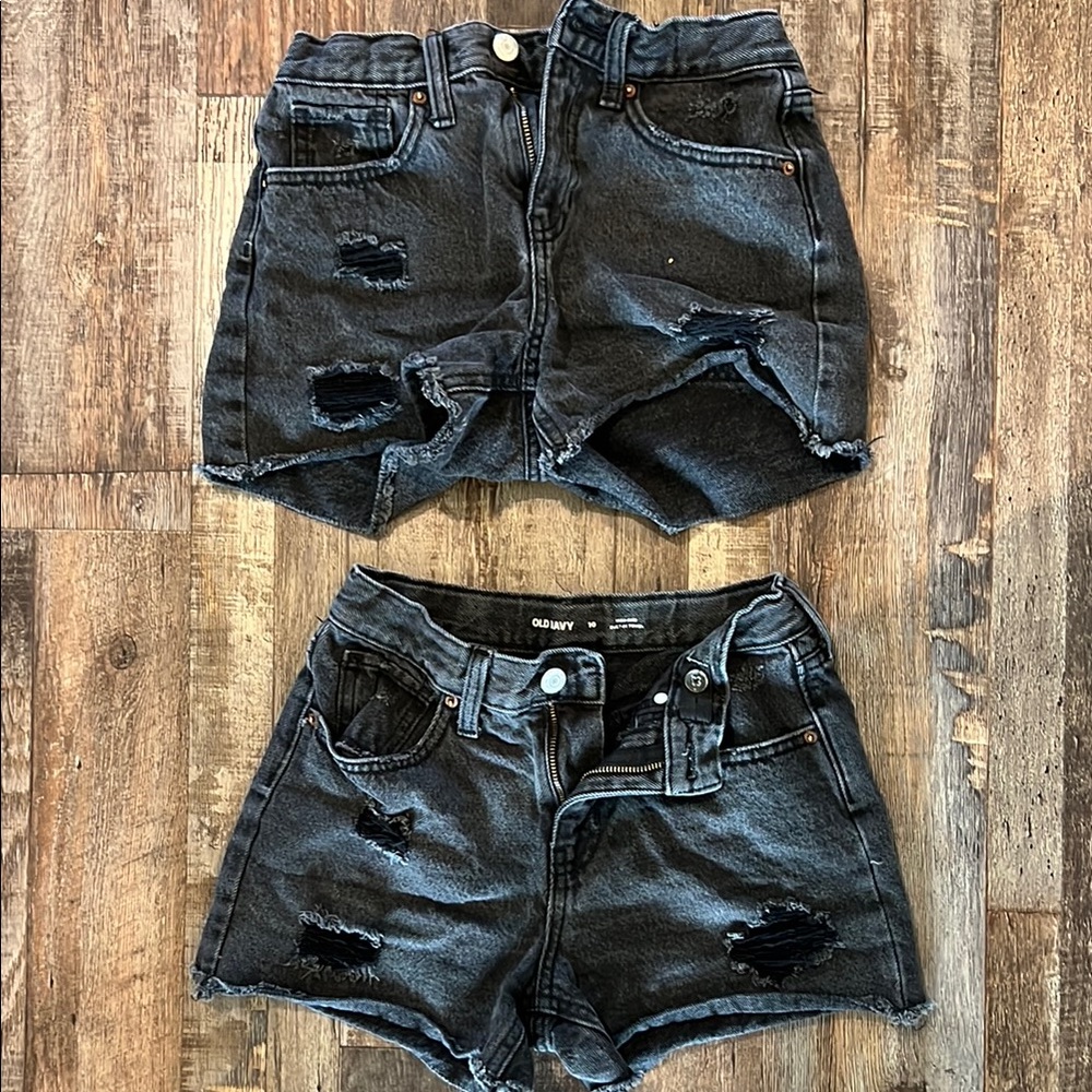 2 pairs of Old Navy Charcoal Distressed Shorts